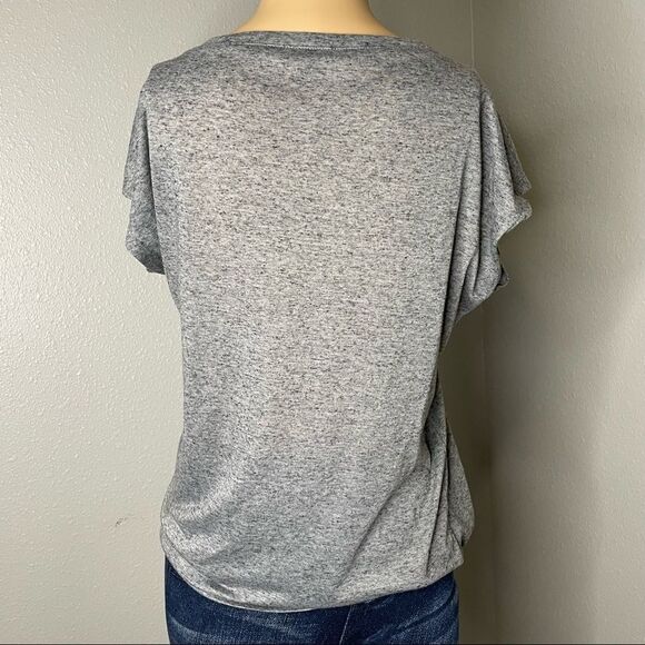 Juicy Couture Gray Short Sleeved Shirt With Metallic Leopard Design Size Medium - Picture 5 of 11